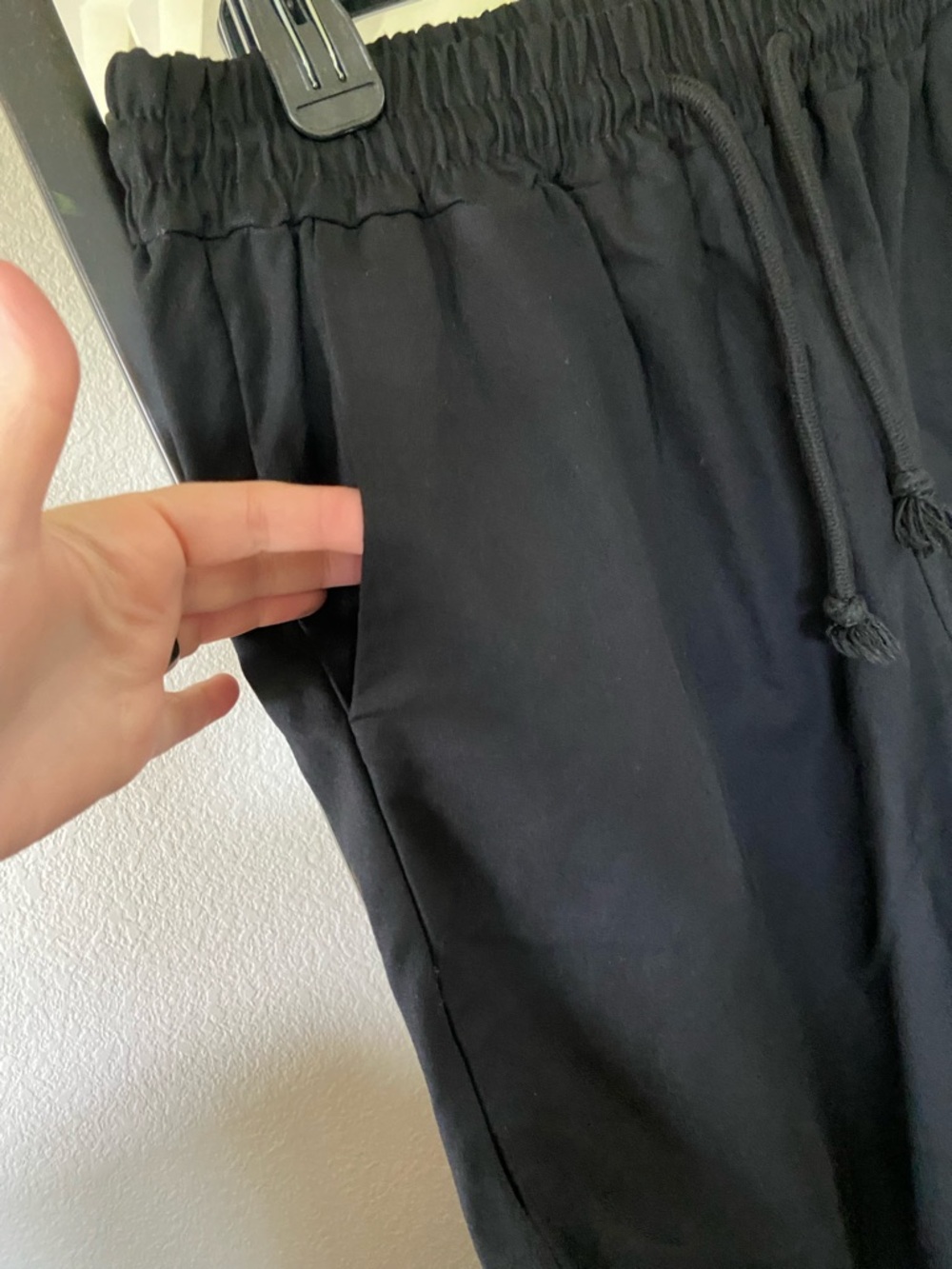 Women’s Straight Leg Drawstring Pants — Black - Picture 2 of 7